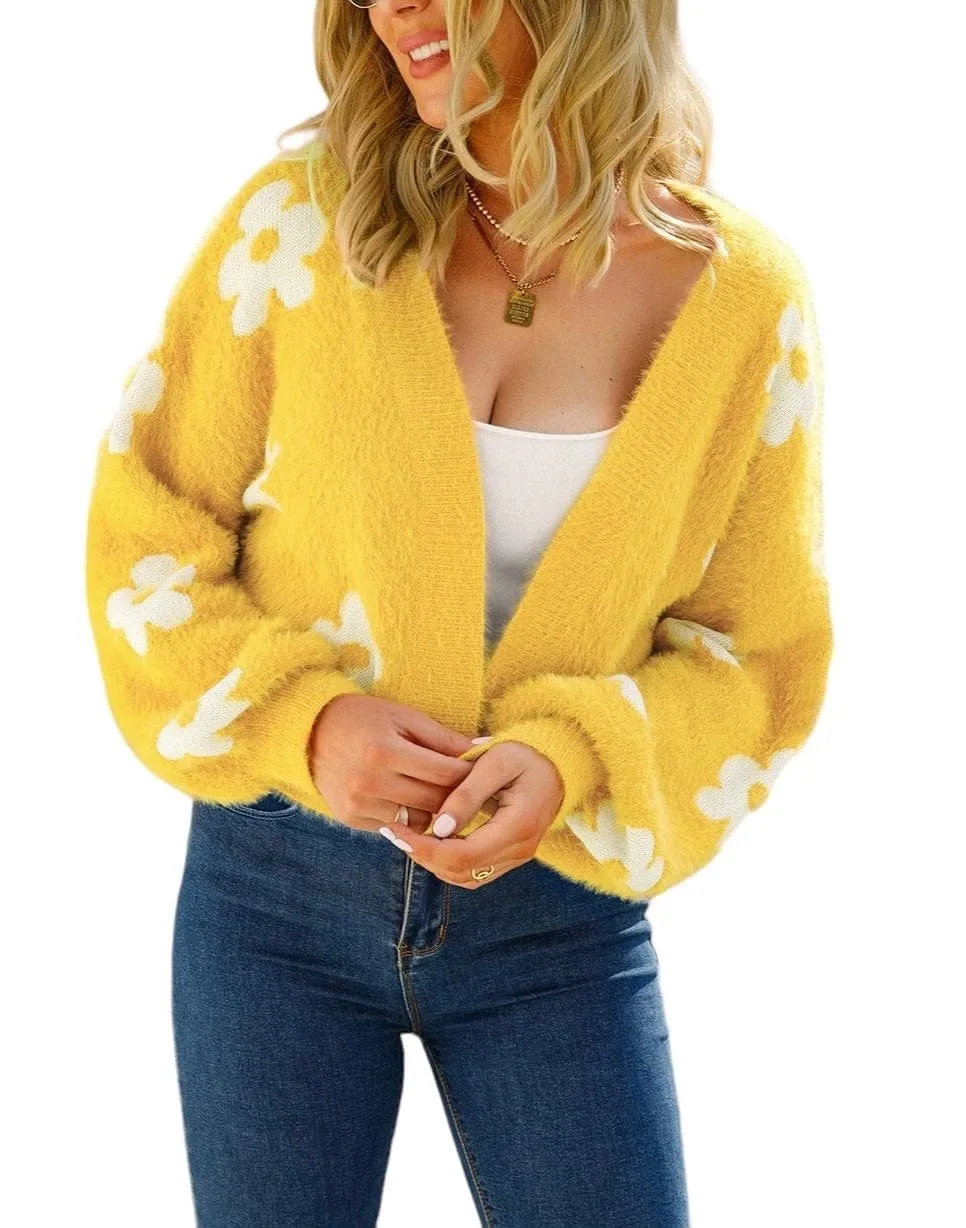 Floral Fantasy Open Front Cozy Cardigan