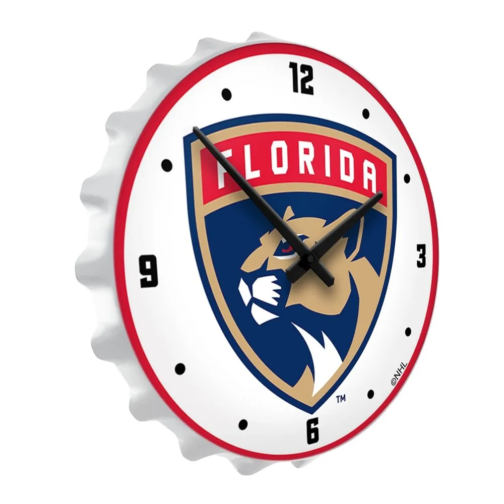 Florida Panthers: Bottle Cap Lighted Wall Clock