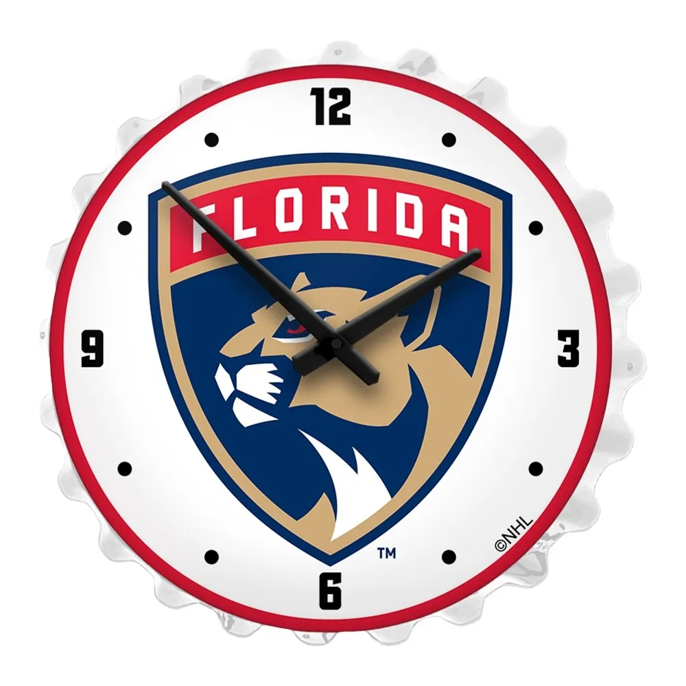 Florida Panthers: Bottle Cap Lighted Wall Clock
