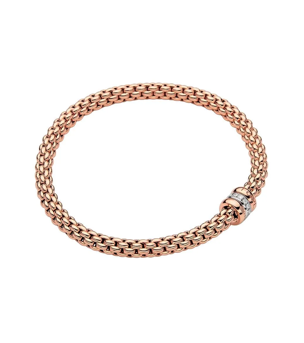 FOPE 18K Rose Gold 0.10ct Diamonds Flex-It Bracelet