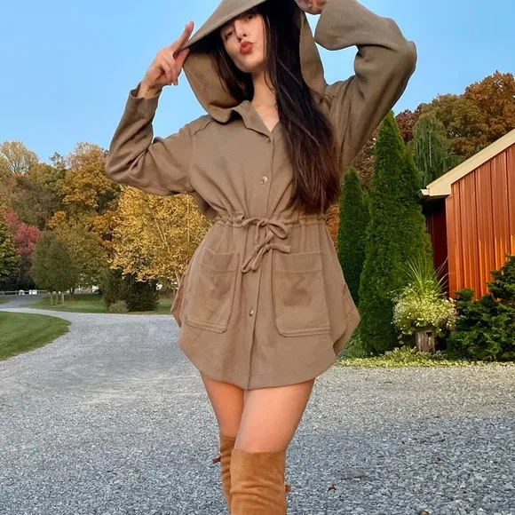 Free People Beach Relaxed Fit Cotton Knit Oversized Cardigan Tunic Mini Dress XS