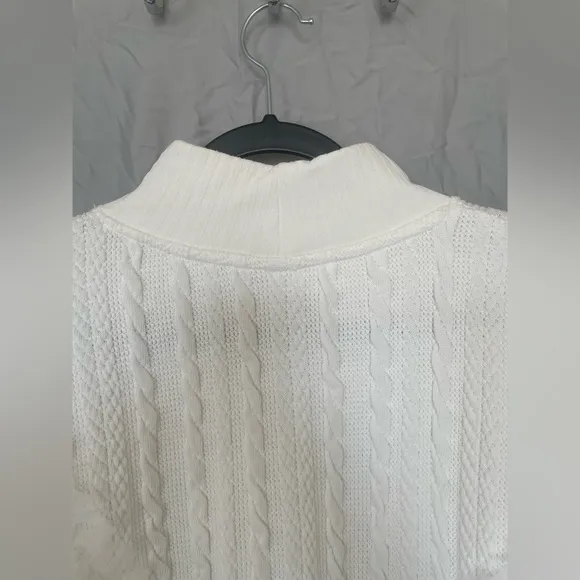 Free People white ruffle sweater XL