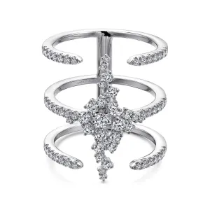 Gabriel & Co. Contemporary Wide Diamond Three Layer Ring