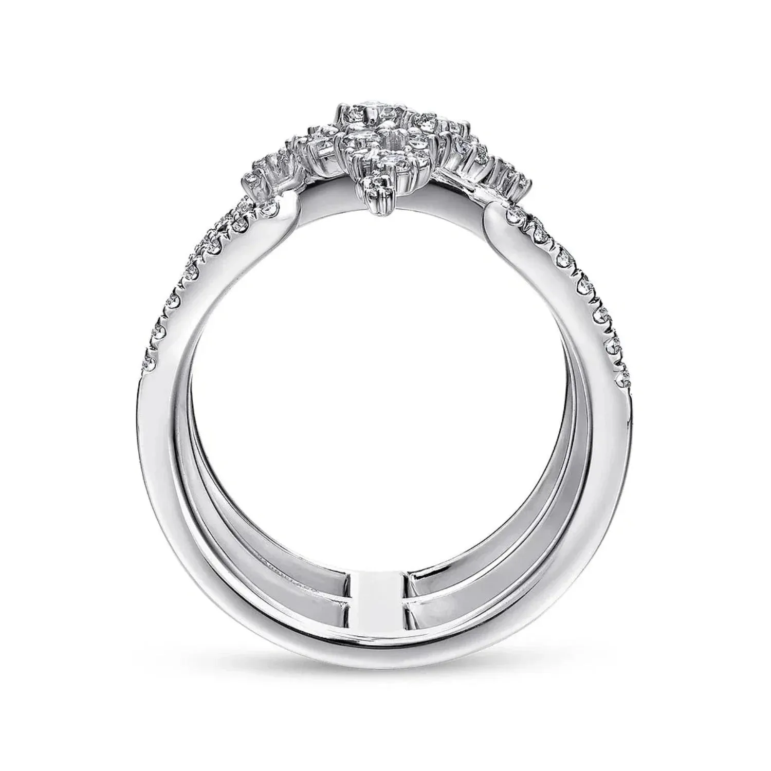 Gabriel & Co. Contemporary Wide Diamond Three Layer Ring