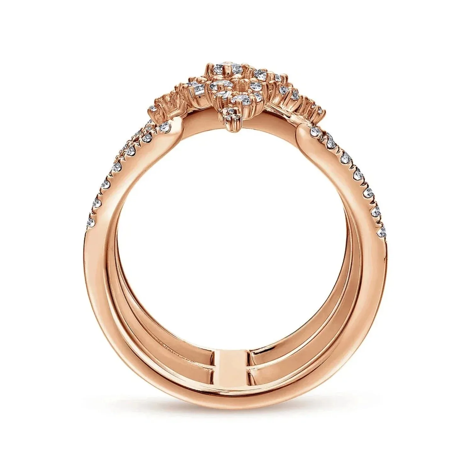 Gabriel & Co. Contemporary Wide Diamond Three Layer Ring