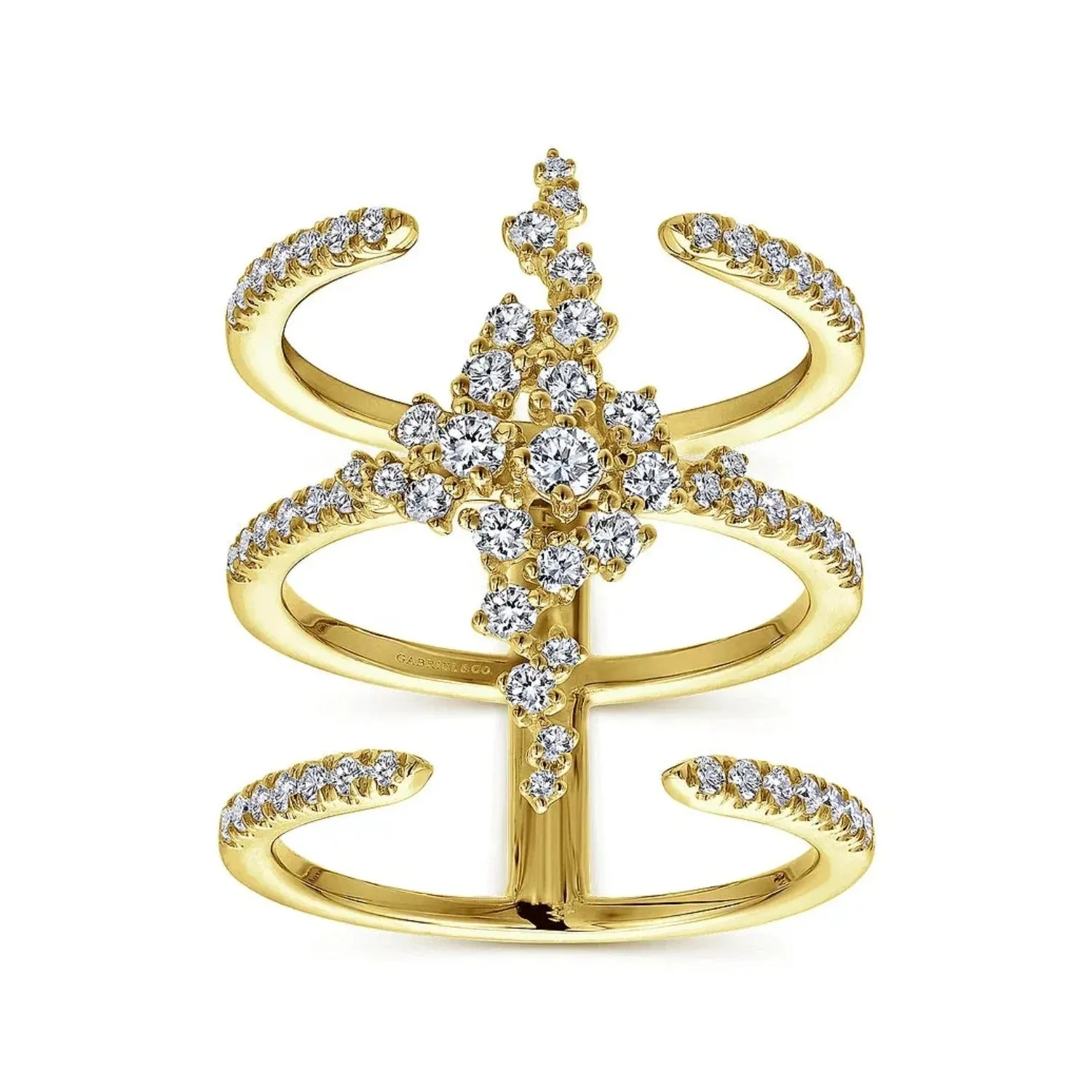 Gabriel & Co. Contemporary Wide Diamond Three Layer Ring