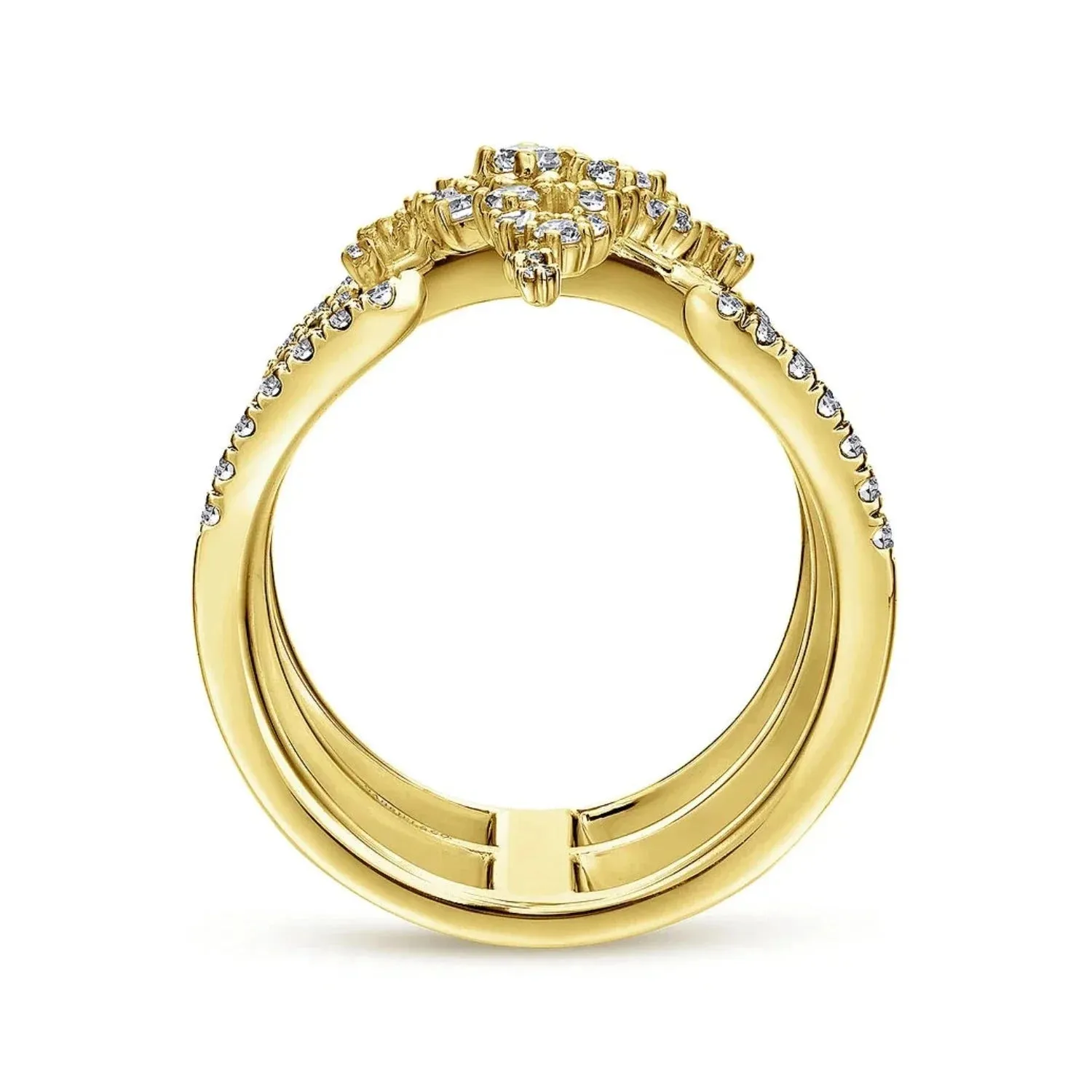 Gabriel & Co. Contemporary Wide Diamond Three Layer Ring