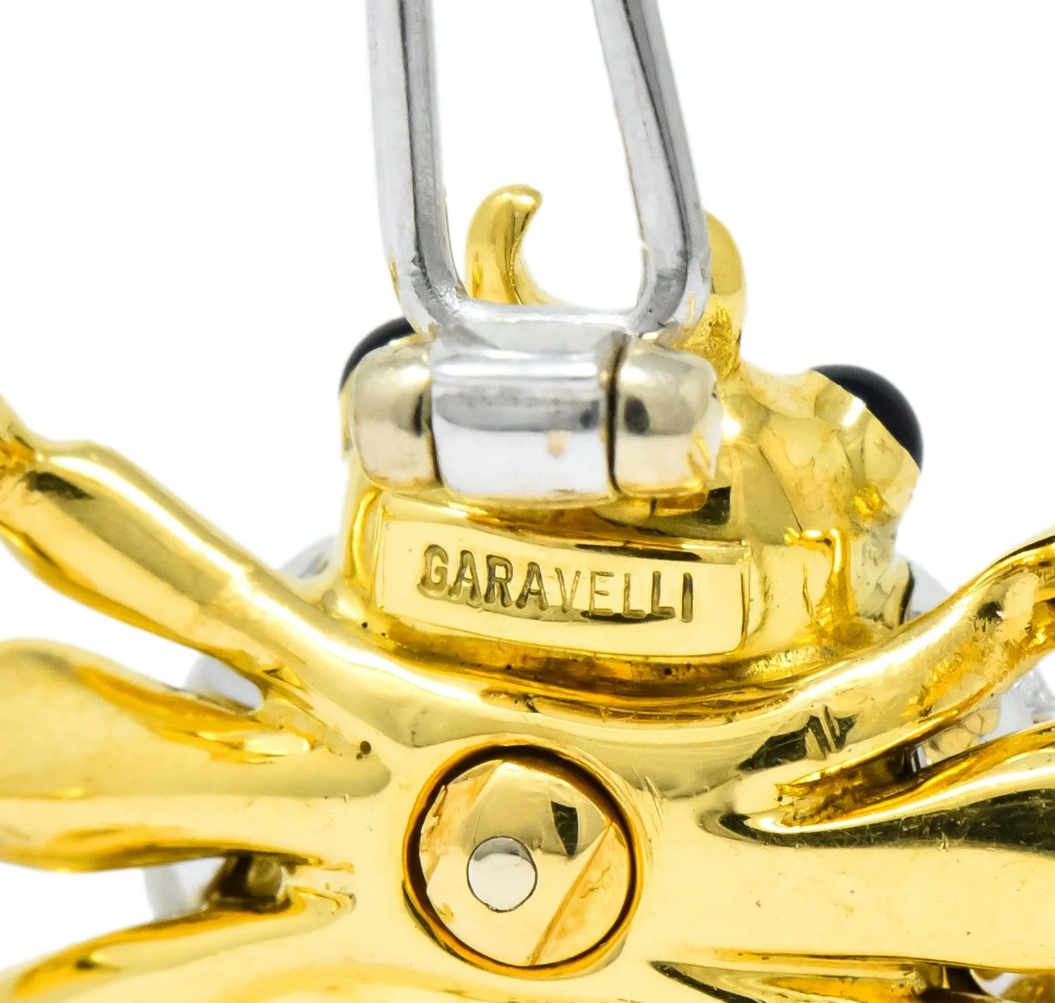 Garavelli 4.80 CTW Yellow Sapphire Diamond Enamel 18 Karat Gold Ladybug Brooch