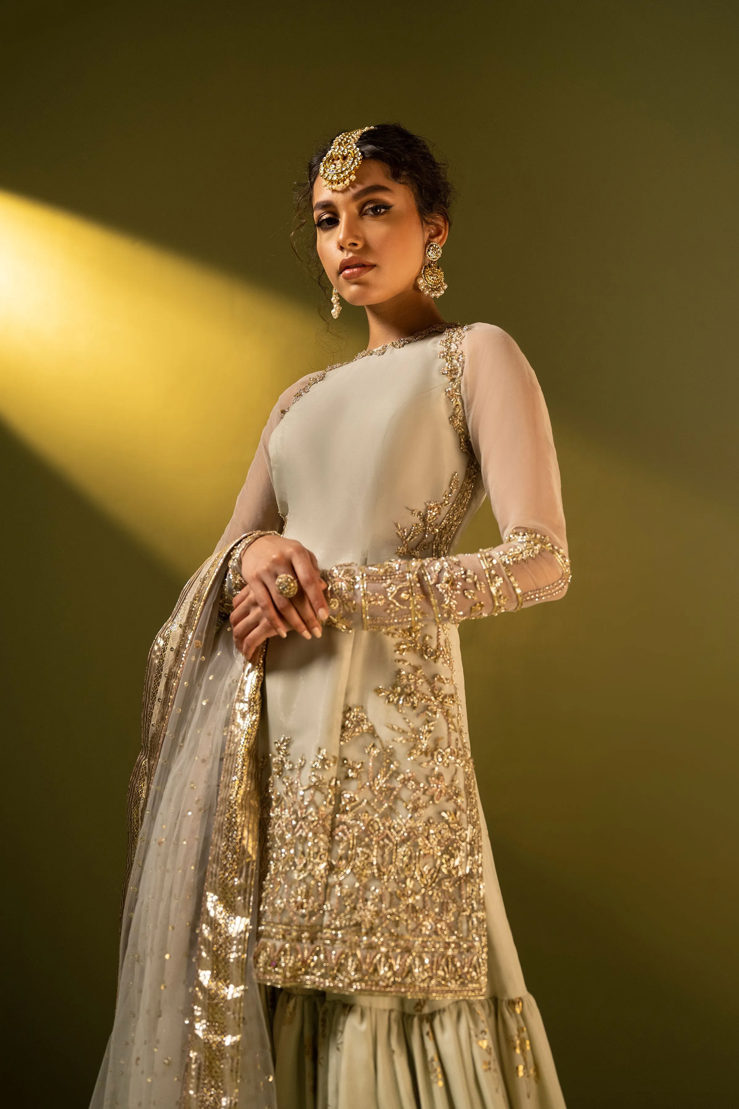 Gharara Kameez Embellished Pakistani Wedding Dress