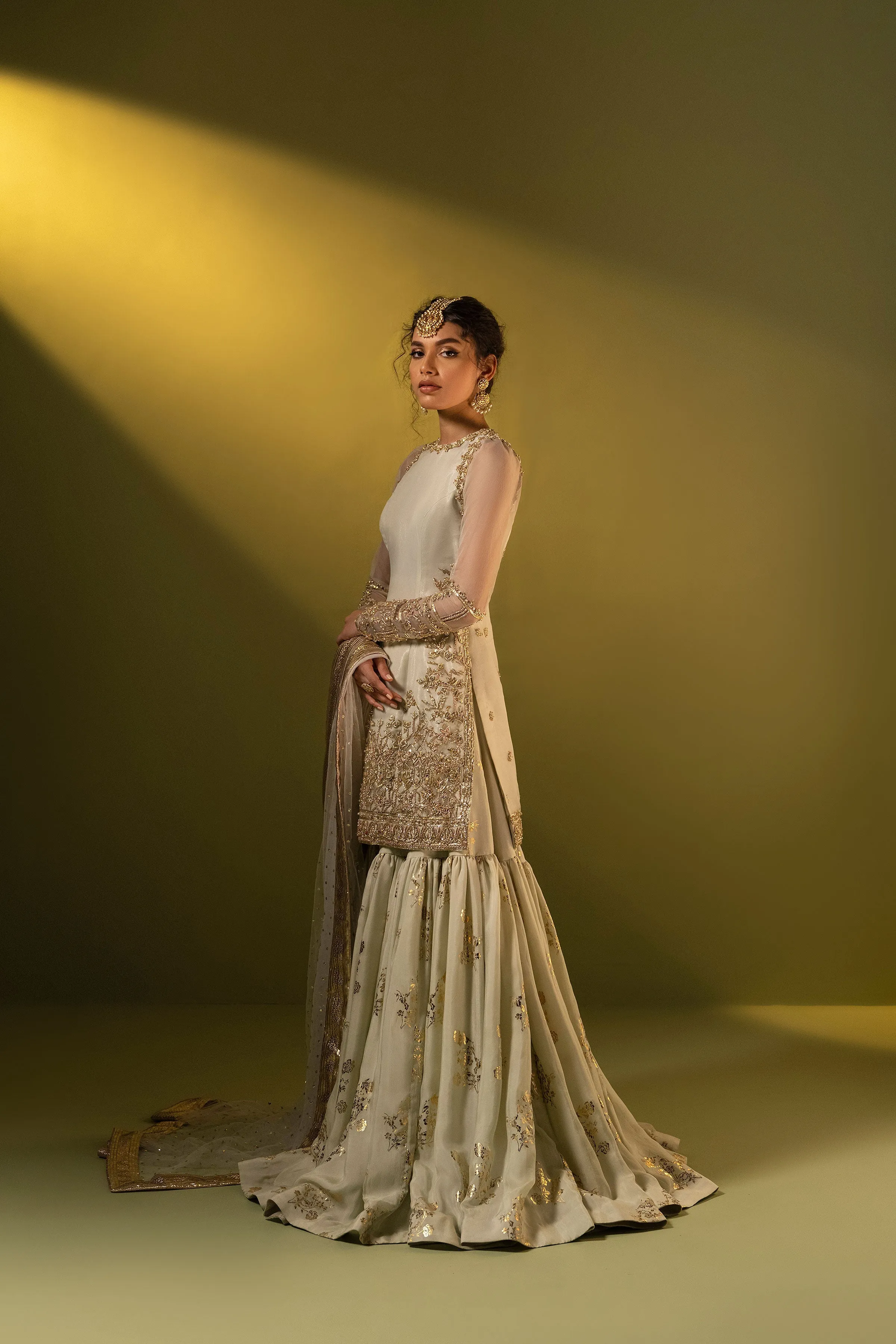 Gharara Kameez Embellished Pakistani Wedding Dress