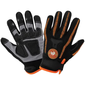 Global Glove & Safety HR8500 Hot Rod Gloves® Synthetic Leather Palm Performance Mechanics Style Gloves, Impact Protection, Spandex Back