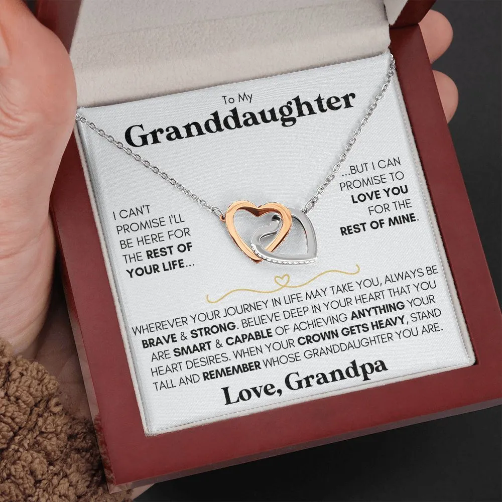 Granddaughter 14k Gold Hearts 'Be Brave' Necklace (Love, Grandpa)