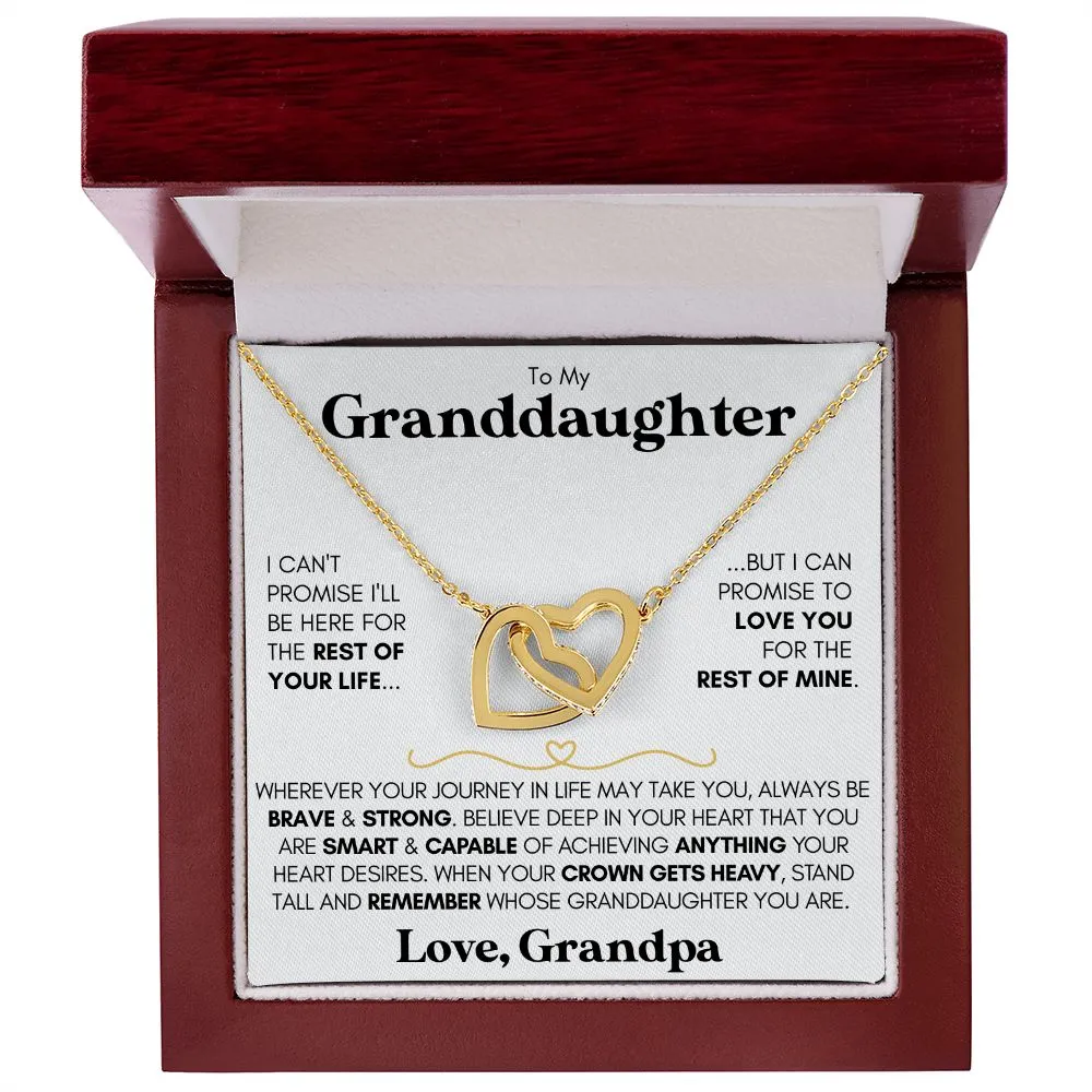 Granddaughter 14k Gold Hearts 'Be Brave' Necklace (Love, Grandpa)