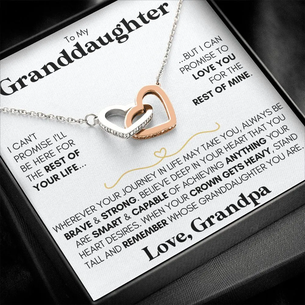 Granddaughter 14k Gold Hearts 'Be Brave' Necklace (Love, Grandpa)