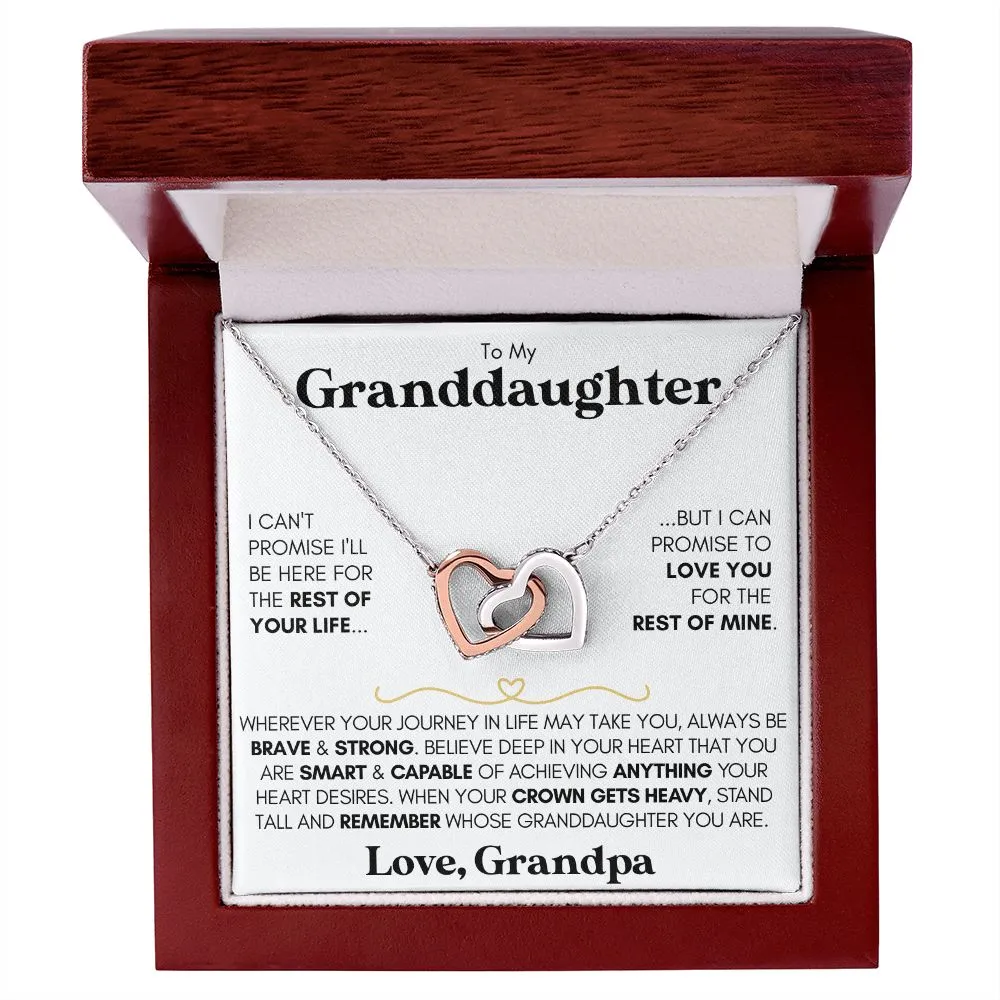 Granddaughter 14k Gold Hearts 'Be Brave' Necklace (Love, Grandpa)