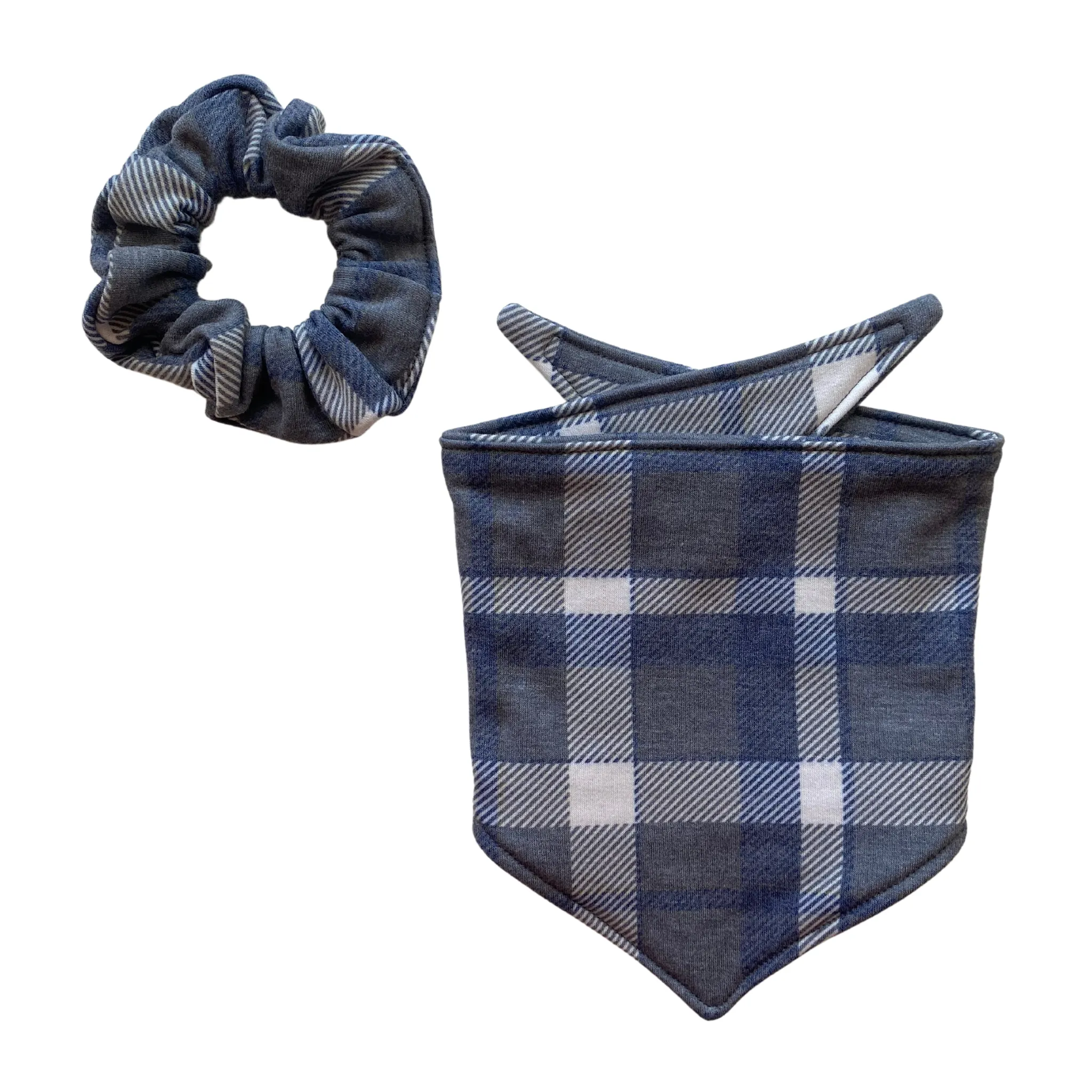 Grey, Blue, and Cream Plaid scARF