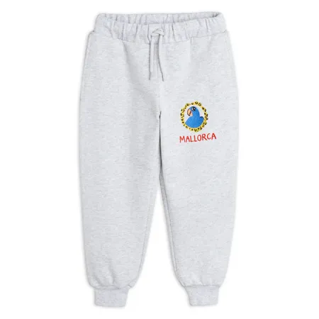 Grey Embroidered Parrot Joggers