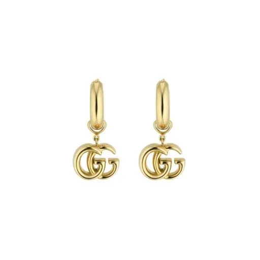 Gucci Yellow Gold GG Running Drop Earrings