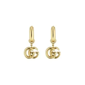 Gucci Yellow Gold GG Running Drop Earrings