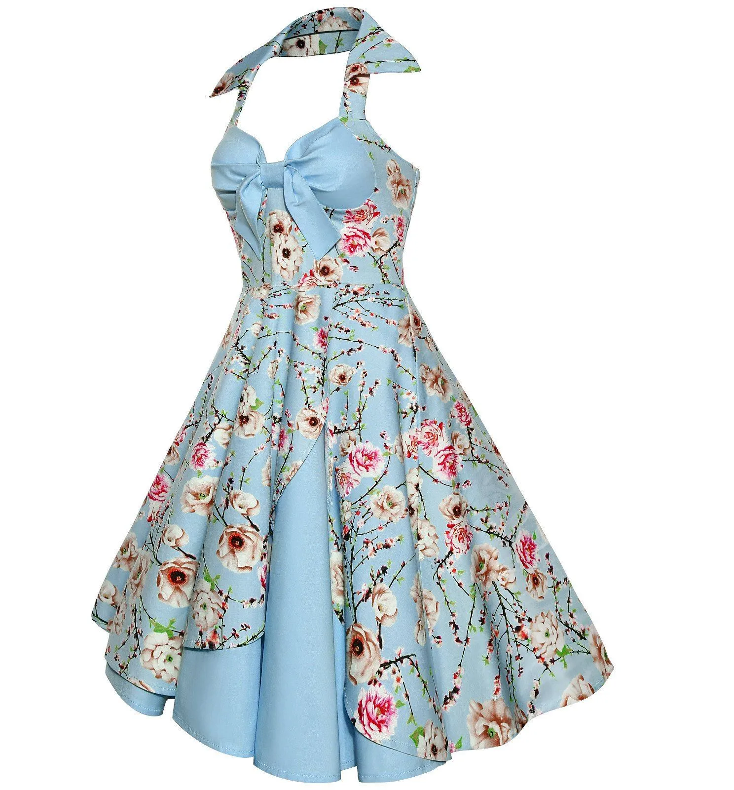Halter Style 1950s Rockabilly Vintage Swing Dress