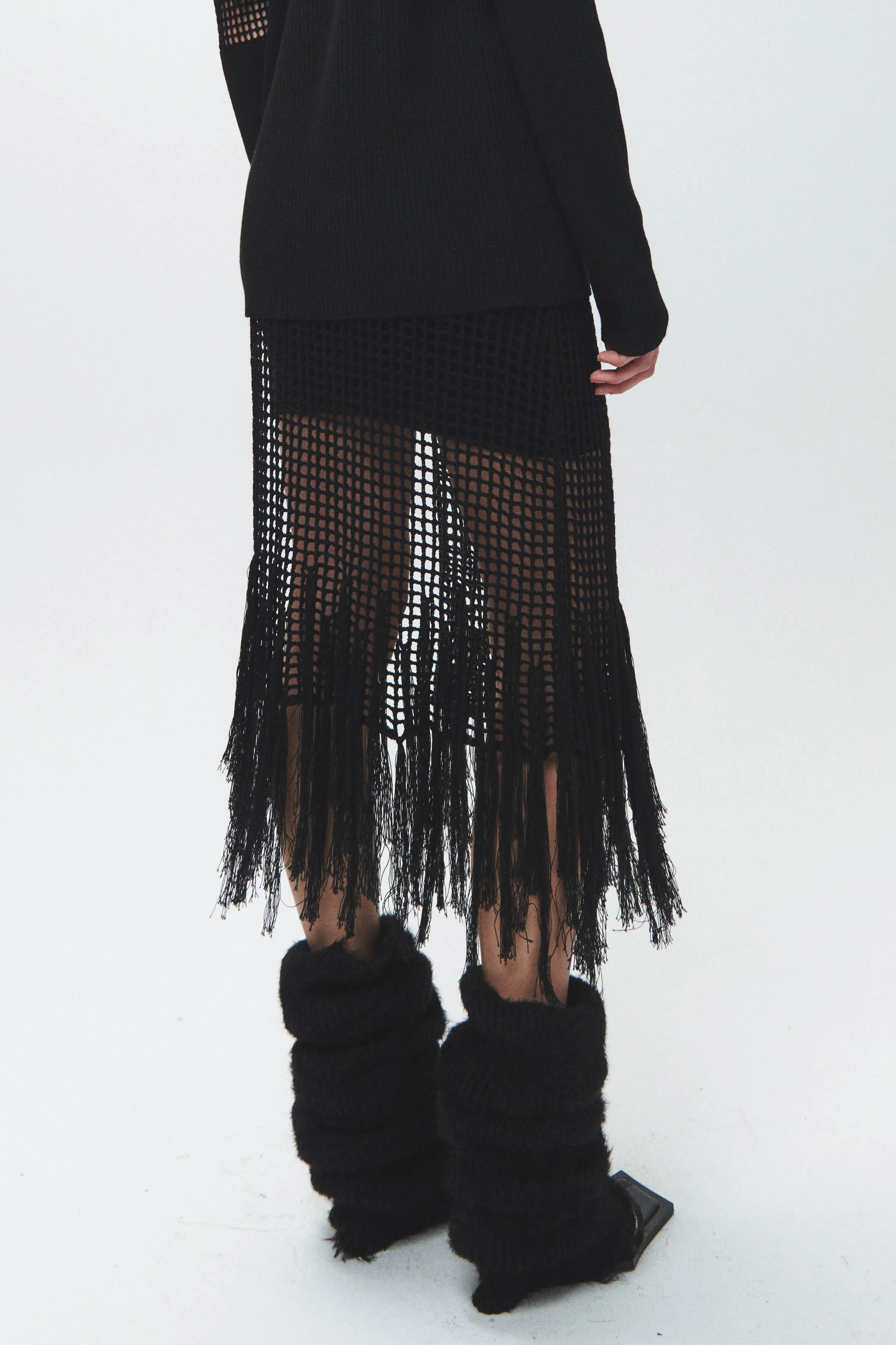 HAN WEN STUDIO Knit Fringe Skirt