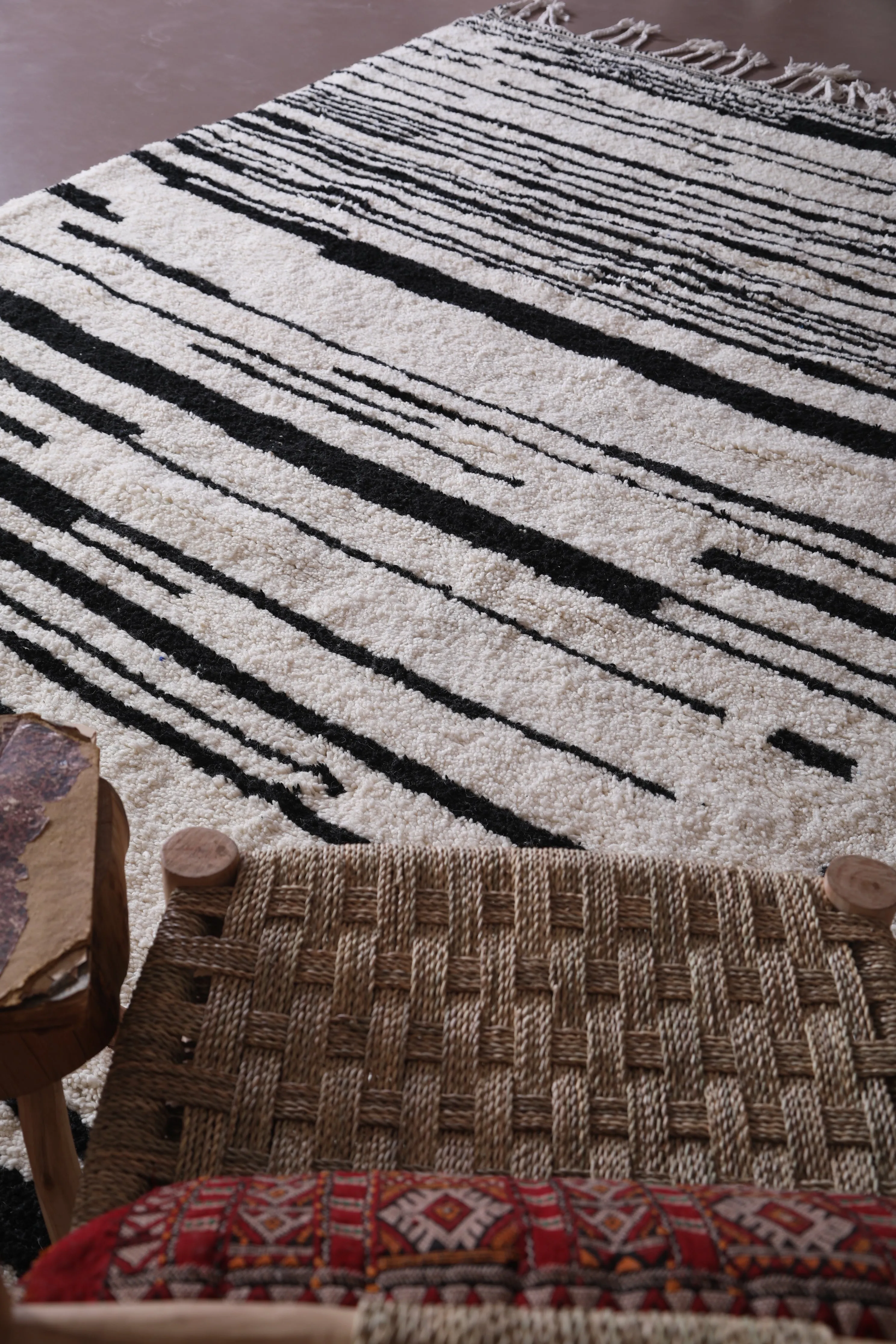 Handmade custom Moroccan rug - wool berber carpet