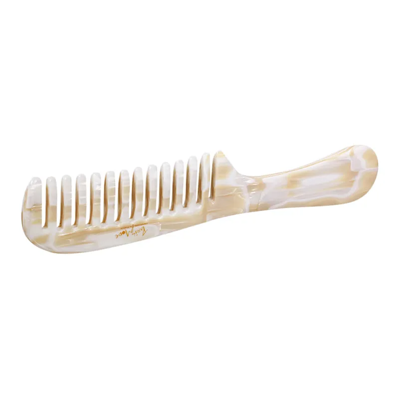 Handmade French White Alba Handle Comb