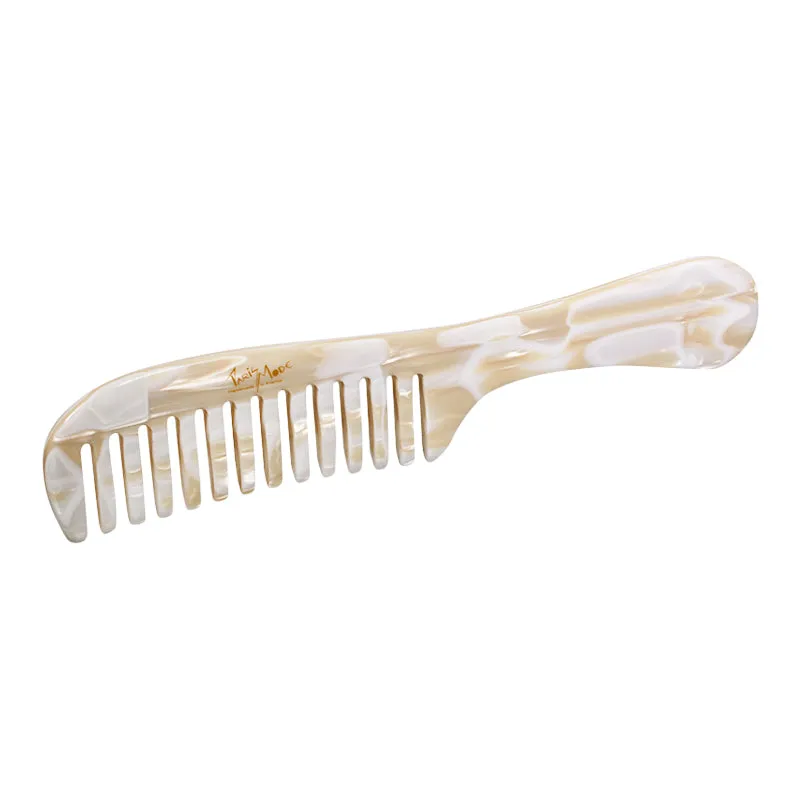 Handmade French White Alba Handle Comb