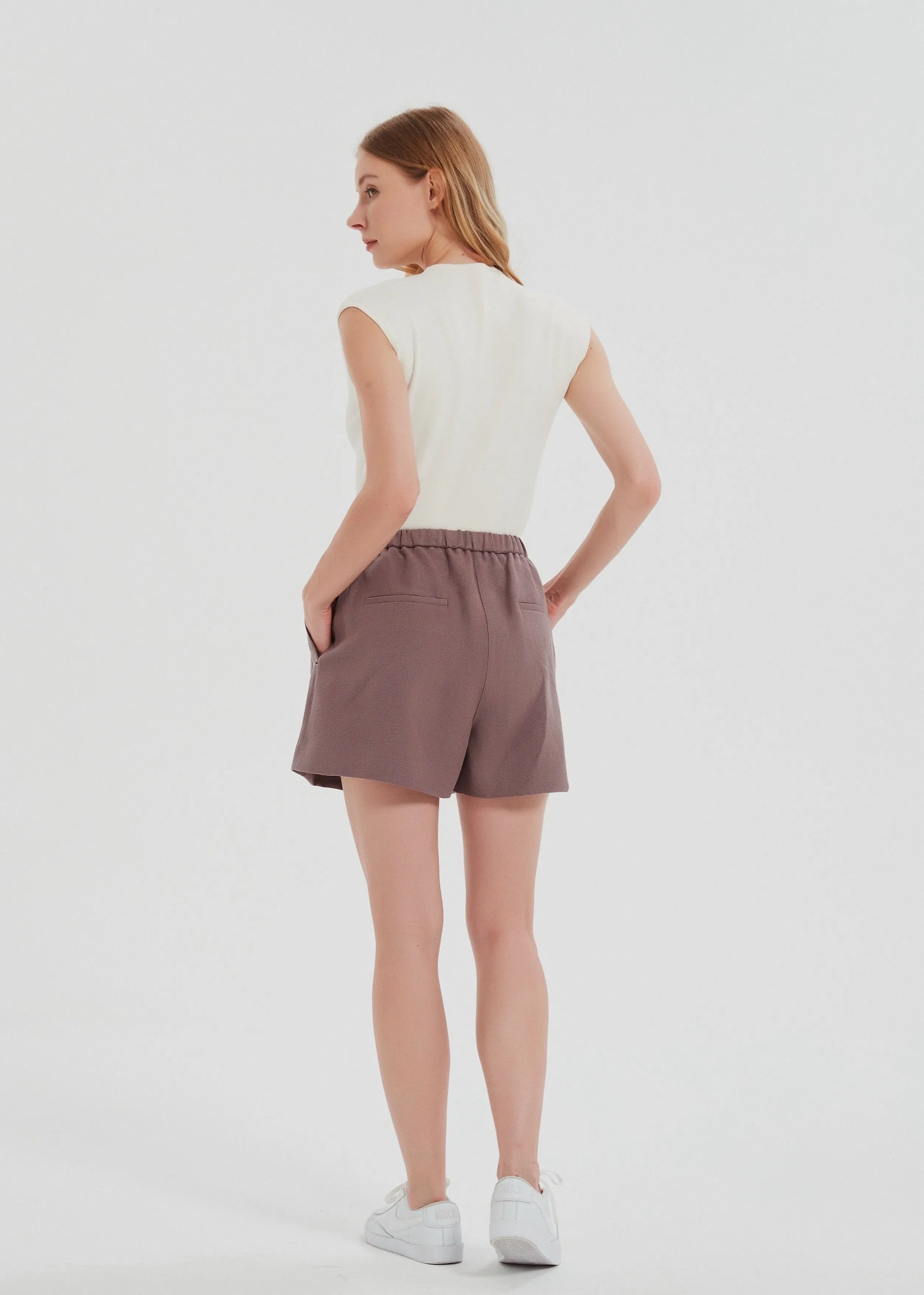 Handmade Hemp Shorts in Dusty Purple