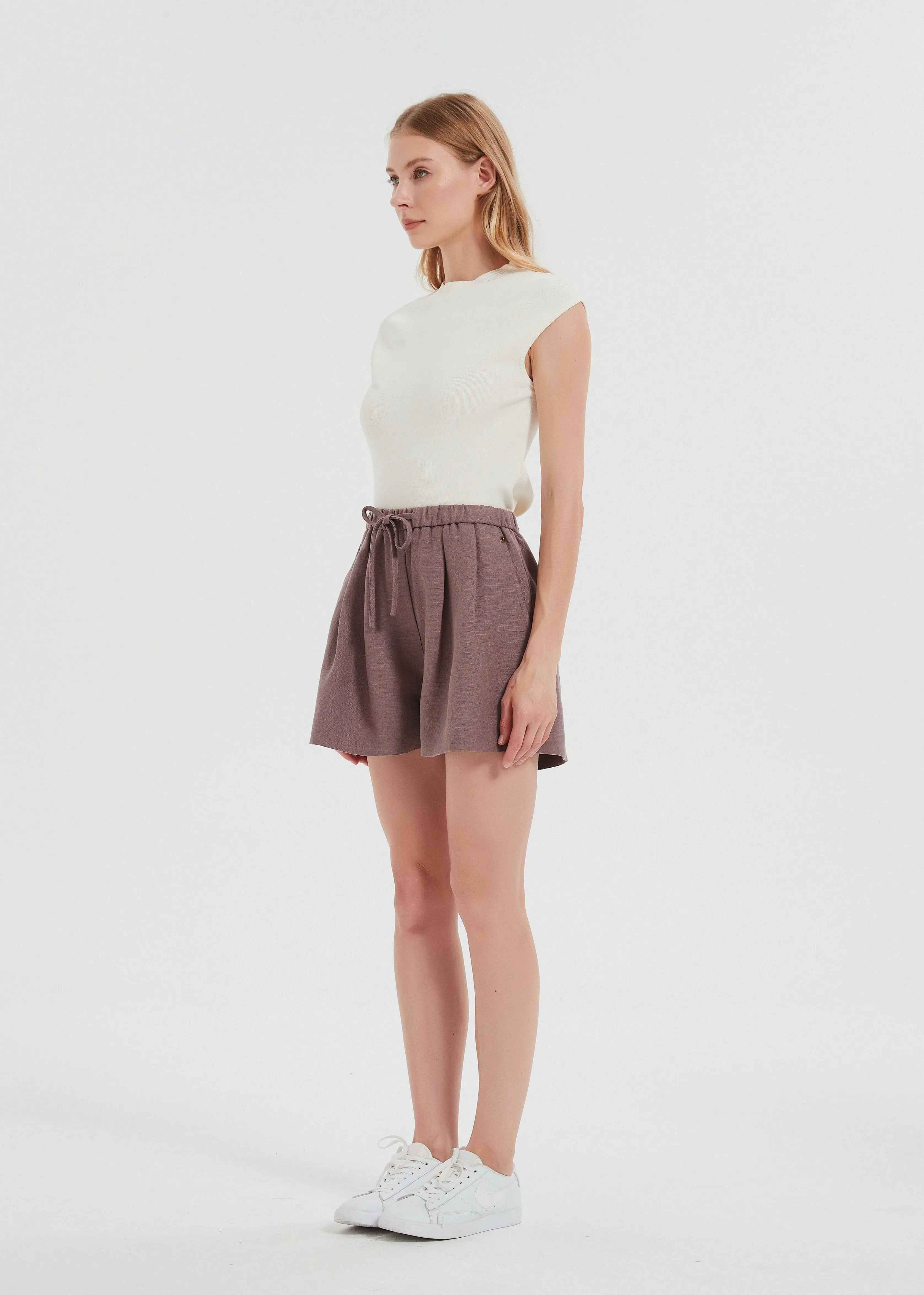 Handmade Hemp Shorts in Dusty Purple