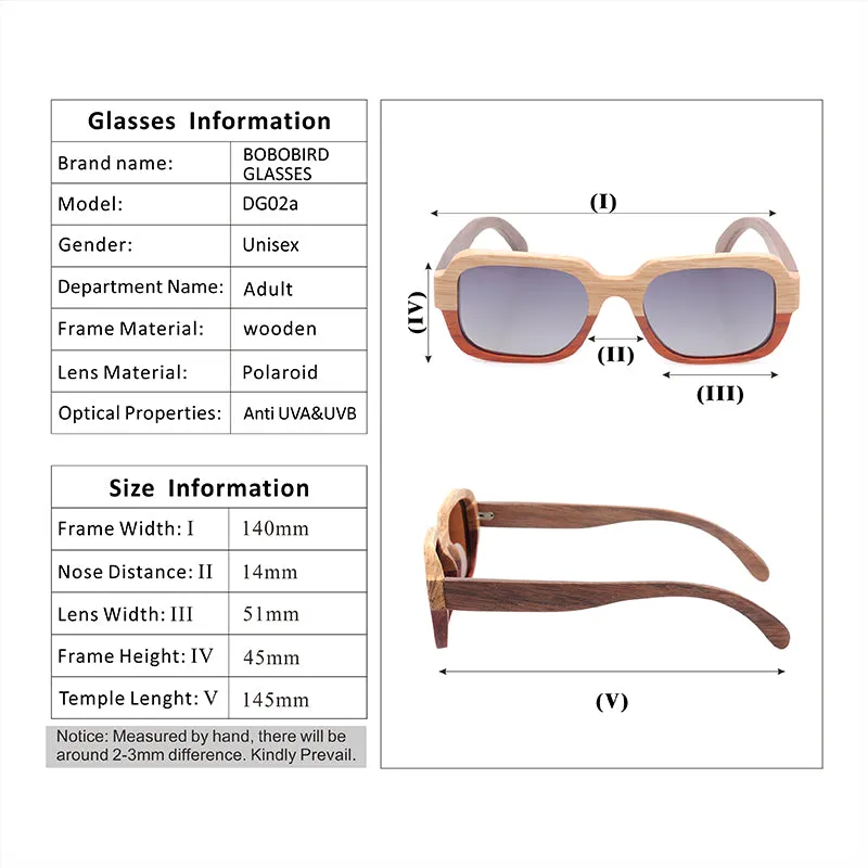 Handmade Polarized Wood Sunglasses in Wood Gift Box - Grey,Brown