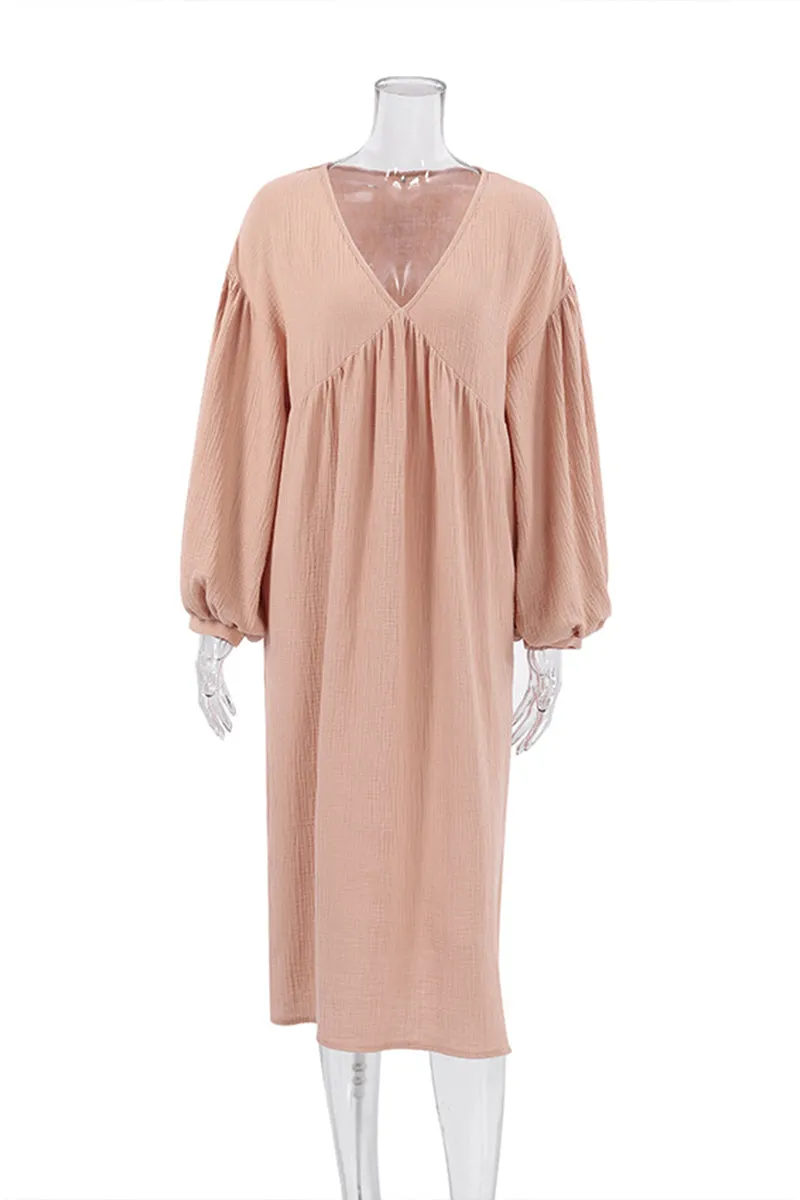 HBR1167 Breezy Balloon-Sleeve Dress