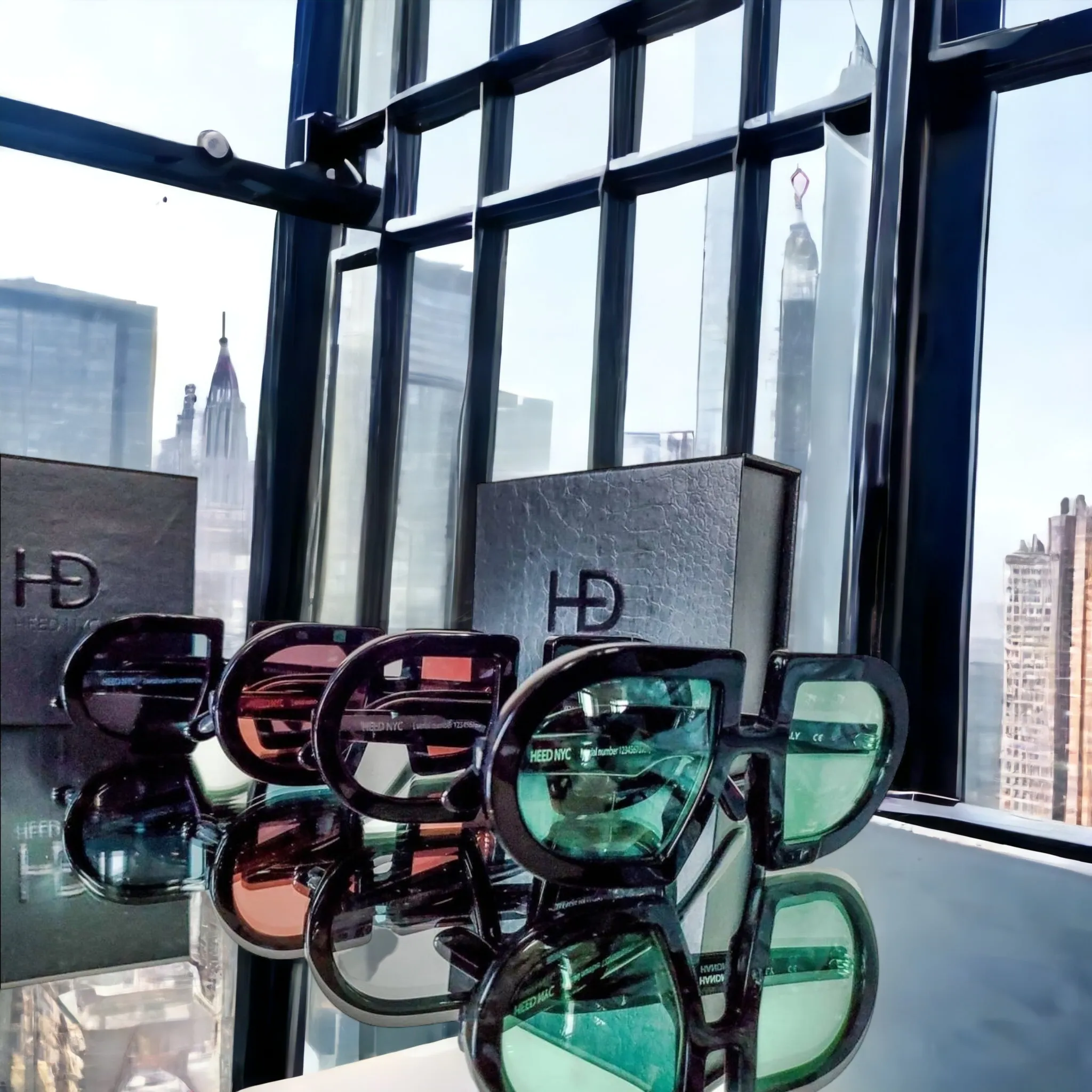 HEED NYC Luxury Black Frame "Blue Tint" Eyewear