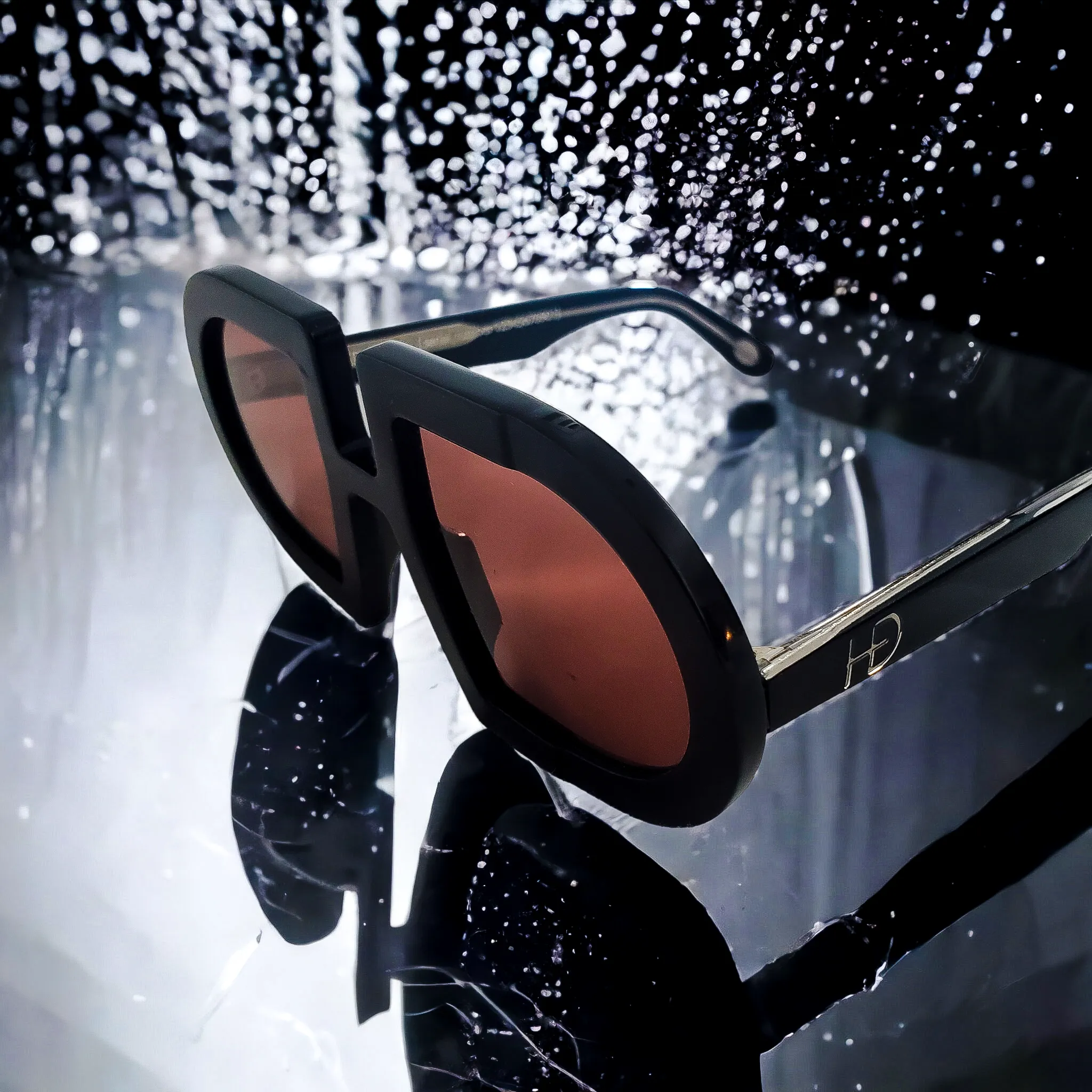 HEED NYC Luxury Black Frame "Rose Tint" Eyewear