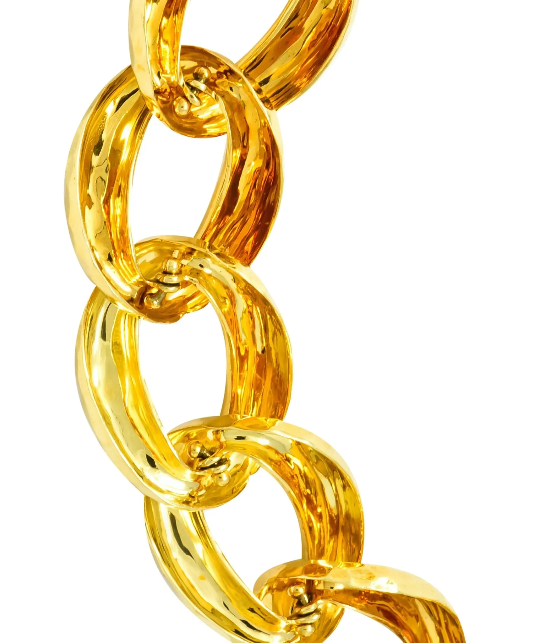 Henry Dunay Vintage 18 Karat Gold Faceted Curb Link Necklace Circa 1980