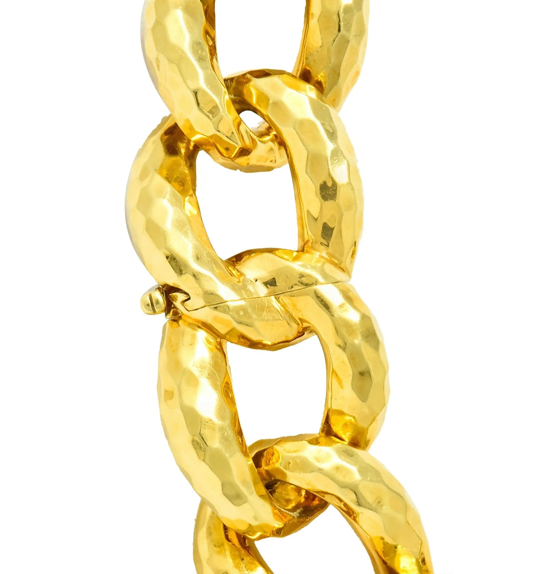 Henry Dunay Vintage 18 Karat Gold Faceted Curb Link Necklace Circa 1980
