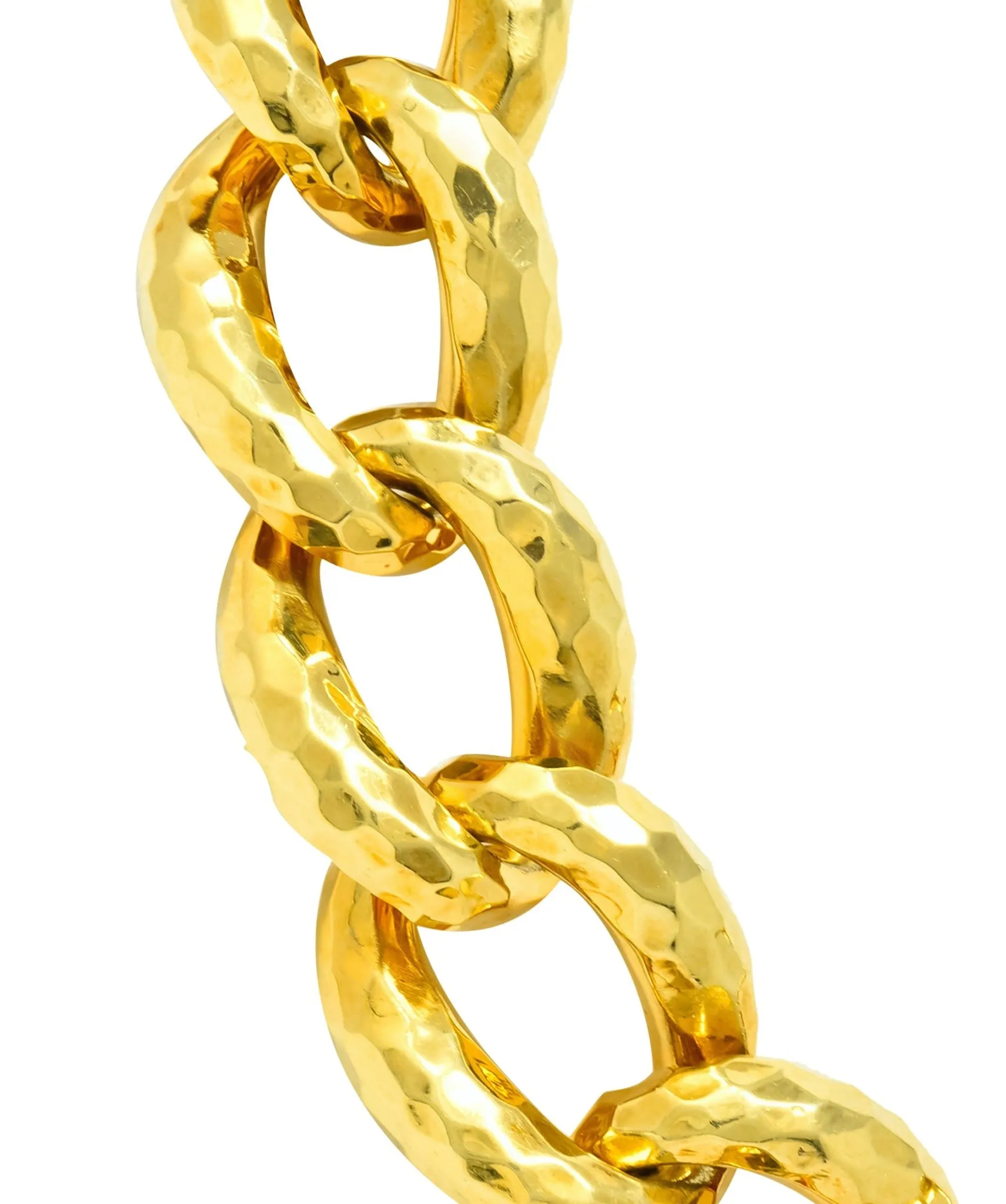 Henry Dunay Vintage 18 Karat Gold Faceted Curb Link Necklace Circa 1980