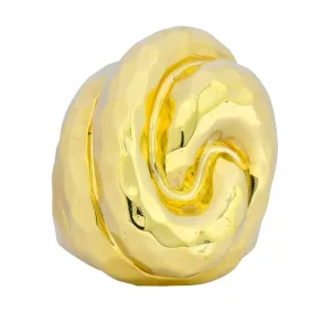 Henry Dunay Vintage 18 Karat Yellow Gold Hammered Swirl Ring