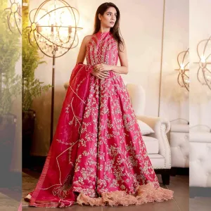 Hot Pink Indian Reception Dress For Bride # B2060