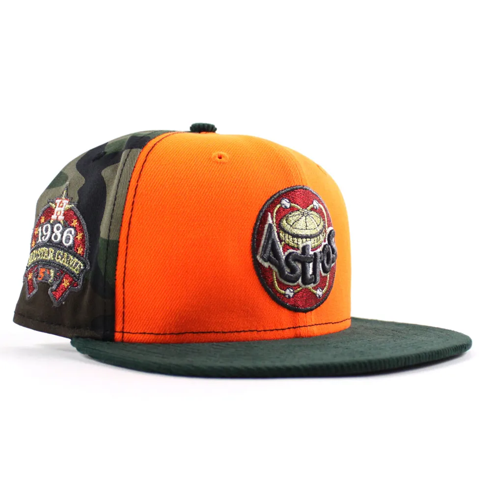 Houston Astros 1986 All Star Game New Era 59Fifty Fitted Hat (Hunter Orange WoodLand Camo Green Gray Under Brim)