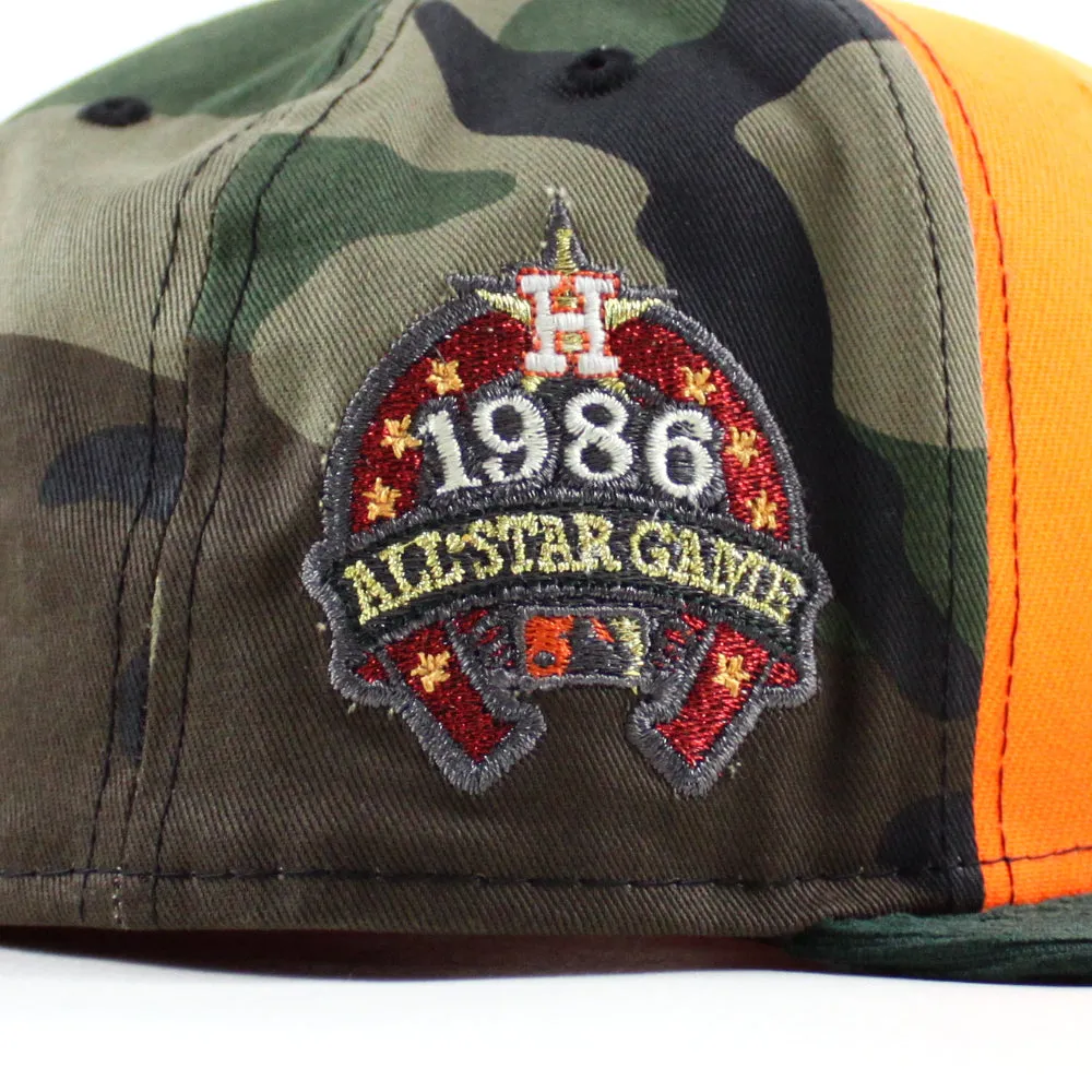Houston Astros 1986 All Star Game New Era 59Fifty Fitted Hat (Hunter Orange WoodLand Camo Green Gray Under Brim)