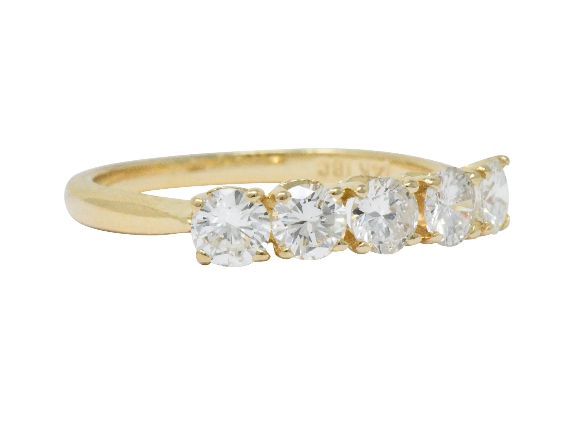 IBG Contemporary 1.10 CTW Diamond 14 Karat Gold 5 Stone Ring