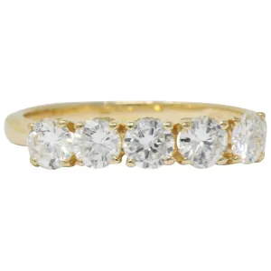 IBG Contemporary 1.10 CTW Diamond 14 Karat Gold 5 Stone Ring