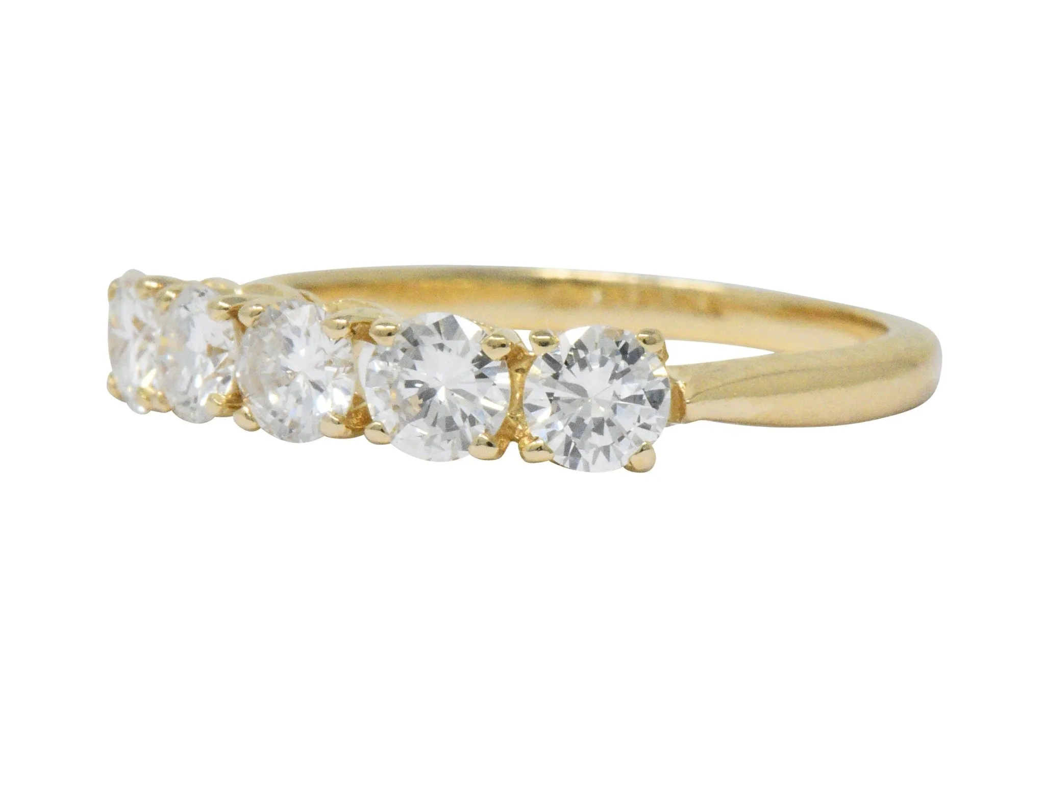 IBG Contemporary 1.10 CTW Diamond 14 Karat Gold 5 Stone Ring