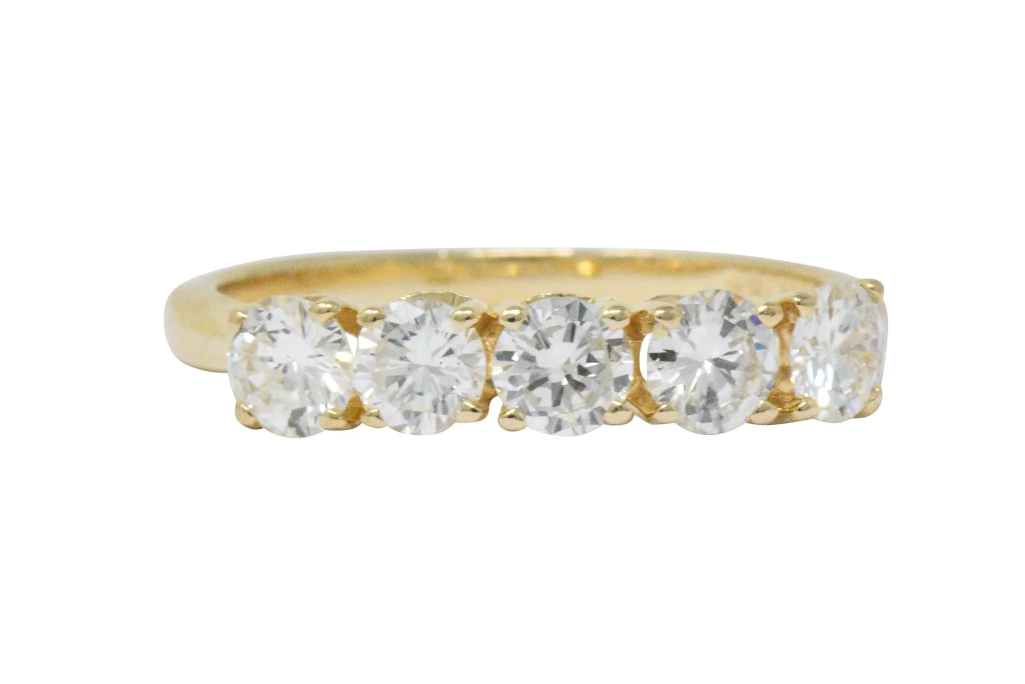 IBG Contemporary 1.10 CTW Diamond 14 Karat Gold 5 Stone Ring