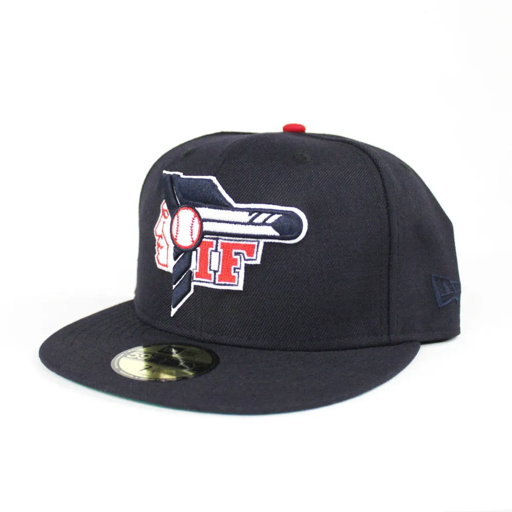 Idaho Falls Braves New Era 59Fifty Fitted Hat (Navy Green Under Brim)
