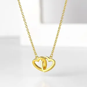 Interlocking Gold Hearts Necklace - Vermeil