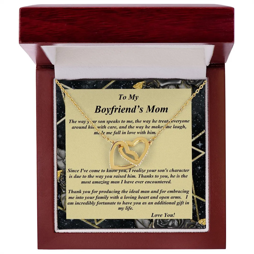 Interlocking Hearts Necklace, For Her, Message Card