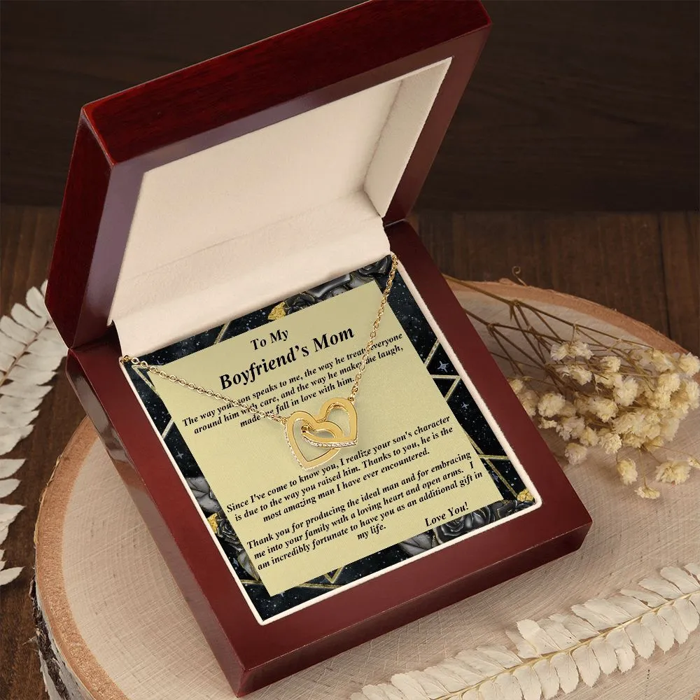 Interlocking Hearts Necklace, For Her, Message Card