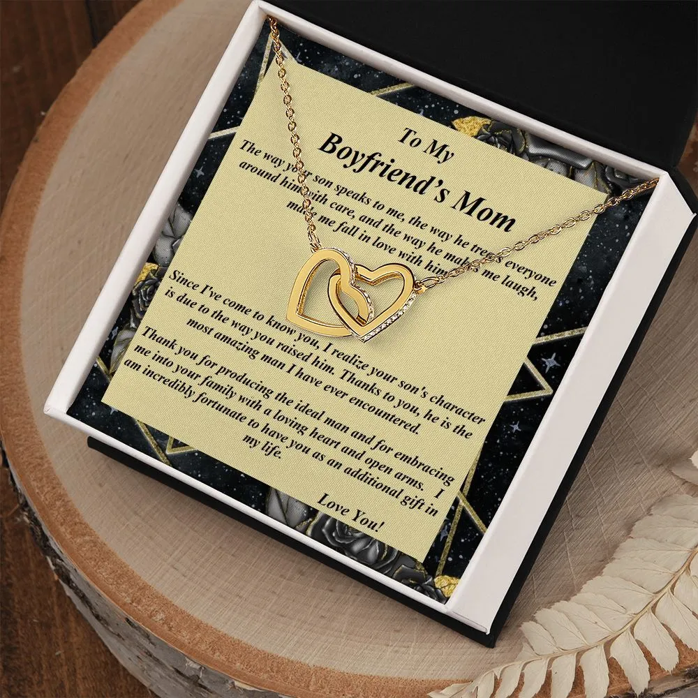 Interlocking Hearts Necklace, For Her, Message Card